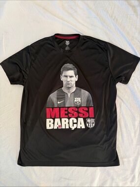 Unbranded Black Messi Barça Graphic Jersey Tee
